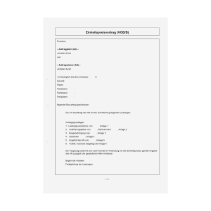 Mustervertrag Einheitspreisvertrag VOB WEKA Bausoftware