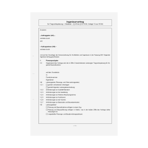 Mustervertrag Ingenieurvertrag Tragwerksplanung nach HOAI - WEKA Bausoftware