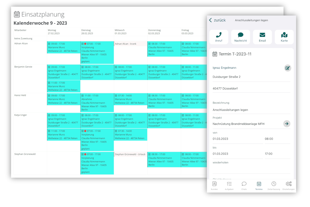 Termin- und Einsatzplanung
