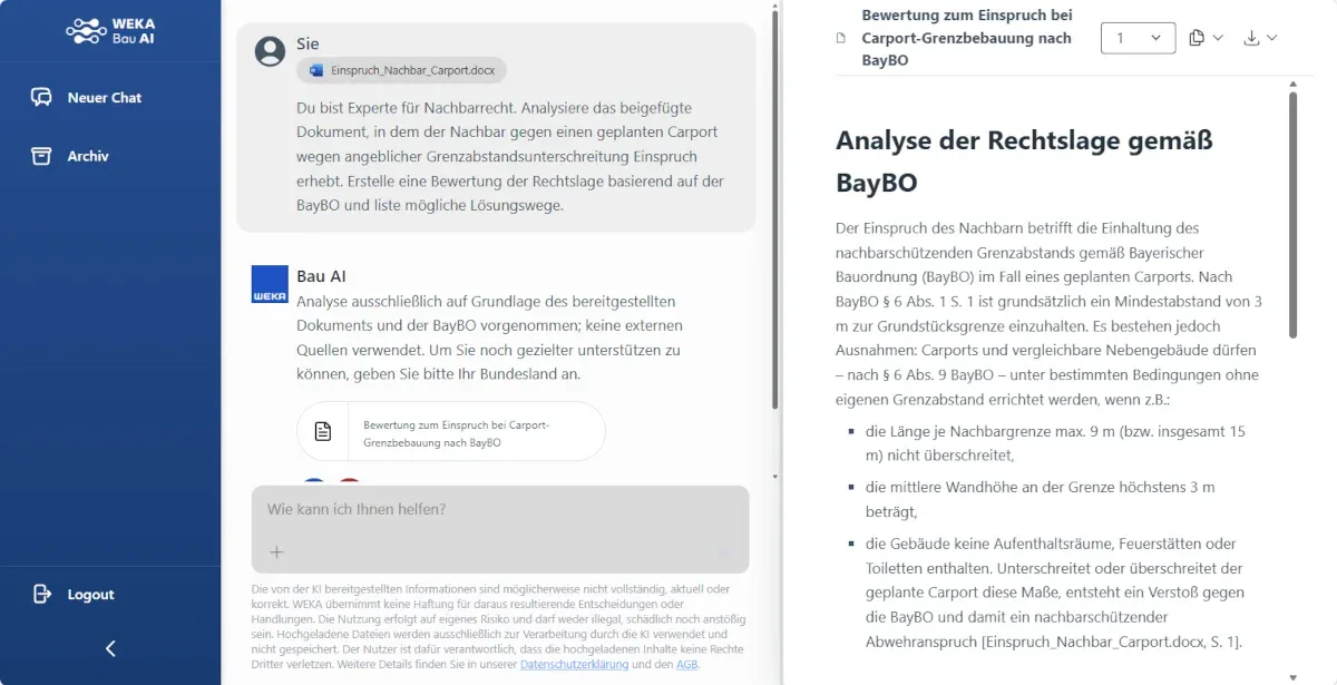WEKA Bau AI - Individuelle Lösungen