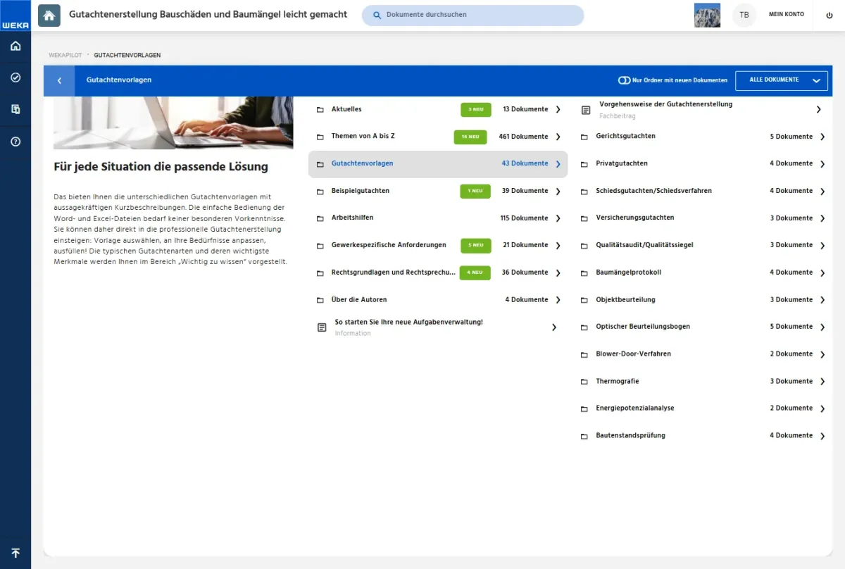 Gutachtenerstellung Bauschäden & Baumängel - leicht gemacht: Gutachten auswählen