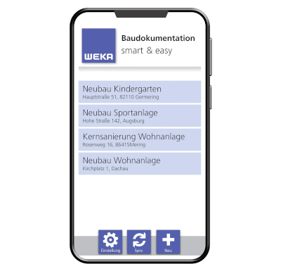 Baudokumentation - Intuitiv bedienbar: mit einem Klick starten Sie Ihr Projekt und dann alle benötigten Funktionen