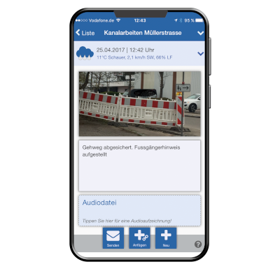 Baudokumentation - Sprachnotizen werden automatisch in Text umgewandelt