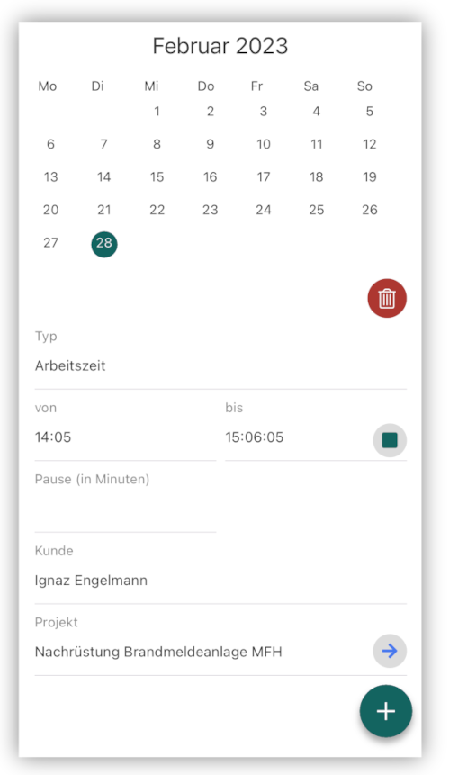 Mobile Zeiterfassung
