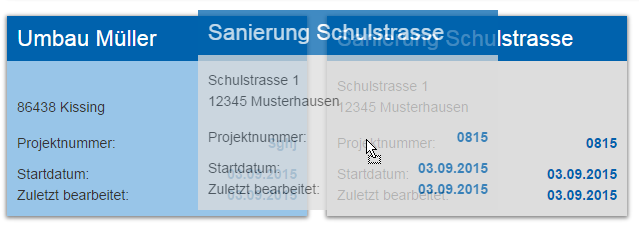 Projekte  per Drag & Drop zusammenlegen