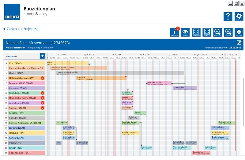 Bauzeitenplan - Smart Bauzeiten planen