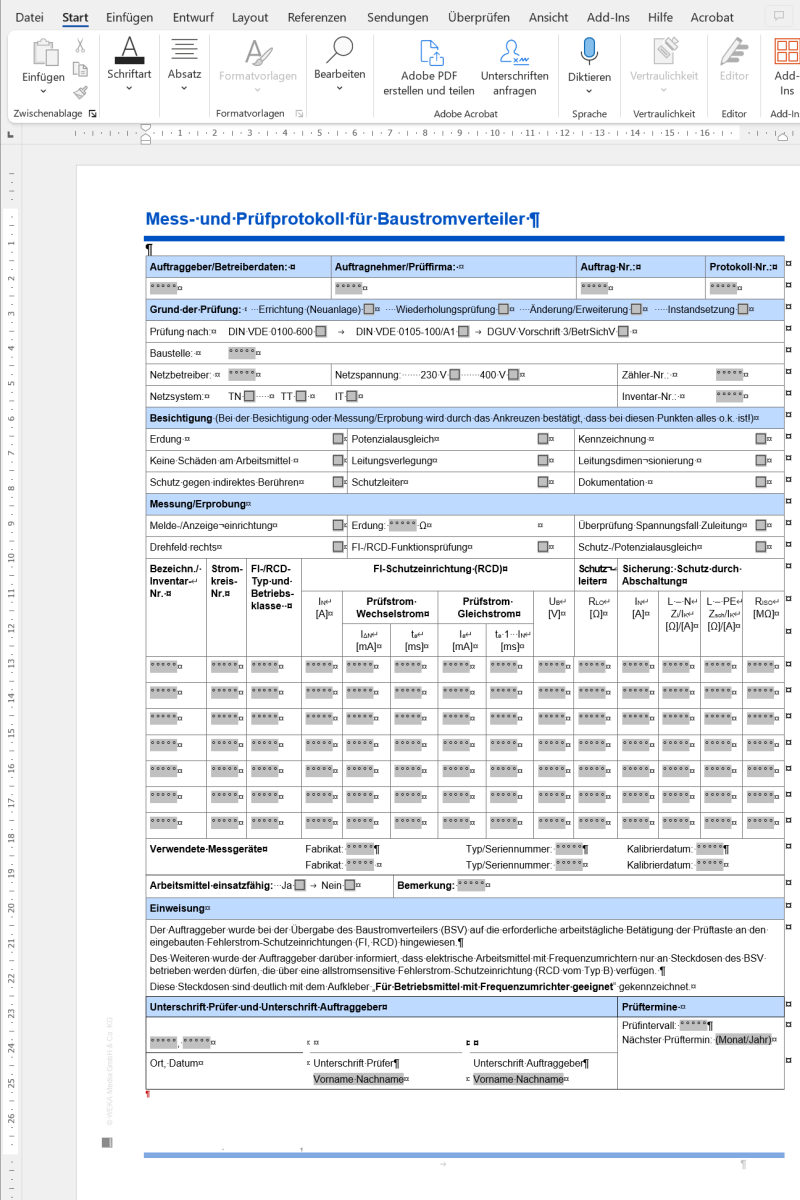 Bearbeitung und Anpassung in WORD