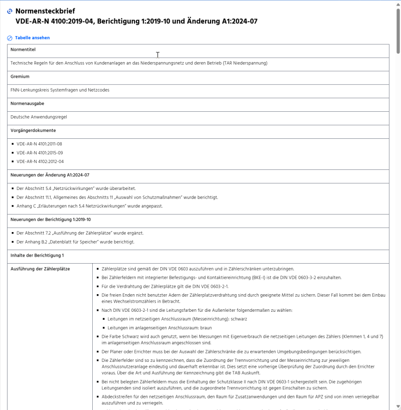 Steckbriefe für DIN VDE Normen und DGUV-Vorschriften